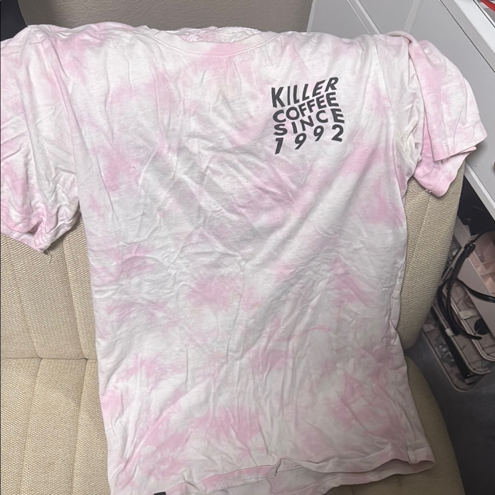 Pink and White Graphic T-Shirt